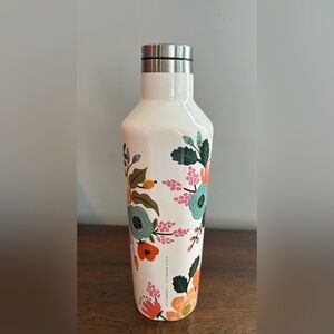 Rifle Paper Co. x Corkcicle 16 oz Canteen Gloss Cream Lively Floral Pattern Read